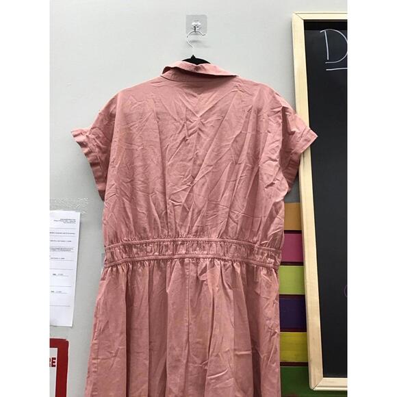 Liz Claiborne ash rose long utility woven dress size XL new buttoned jcp - Picture 4 of 6